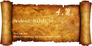 Andrei Milán névjegykártya